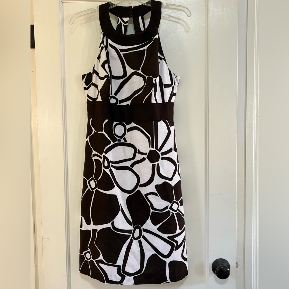 Ann Taylor Black and White Floral Dress